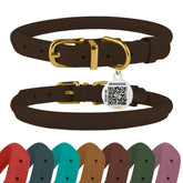 BronzeDog rolled leather collar brown close-up showing durable craftsmanship for daily wear.