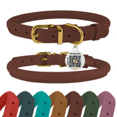 BronzeDog rolled leather collar in Cognac Brown ready for durable everyday wear.