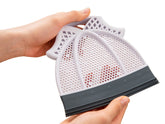Broombi pet hair remover with quad-blade technology removes hair from fabrics for clean upholstery