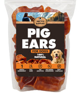 BRUTUS & BARNABY 12ct pig ears pack showing natural, single-ingredient chew option for dogs.