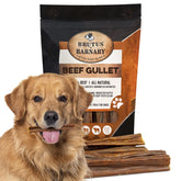BRUTUS & BARNABY beef esophagus chews pack of 30 demonstrates single-ingredient, grain-free benefits.
