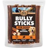 BRUTUS & BARNABY bully sticks 6 inch rawhide-free for dogs, long-lasting chew.