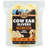 BRUTUS & BARNABY cow ears thick cut close-up promotes clean teeth and fresh breath.