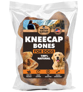 BRUTUS & BARNABY kneecap bones pack-front illustrates USA-sourced, long-lasting chew for aggressive chewers.