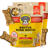 Brutus Bone Broth Biscuits Chicken front: protein-packed dog treats for everyday snacking
