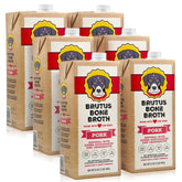 Brutus Bone Broth for Dogs dog serving image highlights a tasty topper for hydration and enjoyment.