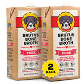 Brutus Bone Broth bottle pours over dog food for hydration and flavor