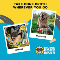 Brutus Bone Broth travel size pouch shows convenient daily topper for adventures