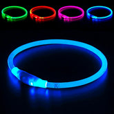 BSEEN collar azul iluminado para perros, mayor visibilidad nocturna.