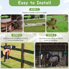 BShome livestock scratching brush green close-up spikes highlight friction for comfortable grooming