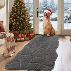 BSICPRO large dog door mat with wave design keeps entryways clean and dry