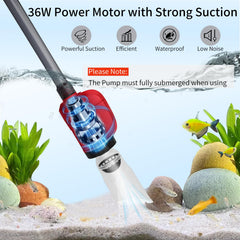 BSTCWCP electric aquarium vacuum cleaner attachments showcase versatile 6-in-1 cleaning tasks.