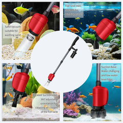 BSTCWCP electric aquarium vacuum cleaner water-change action streamlines tank refreshment.