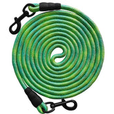 BTINESFUL 75ft green dog tie-out rope ready for yard distance and play.
