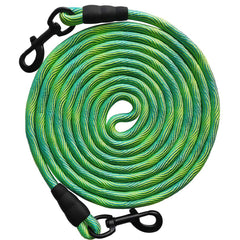 BTINESFUL 75ft green dog tie-out rope ready for yard distance and play.