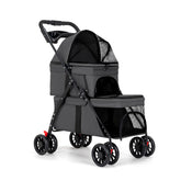 BUALR double dog stroller front view shows two-pet capacity for park strolls