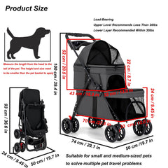 BUALR double dog stroller side view illustrates versatile all-terrain wheels and stability