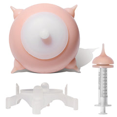 Bubble Milk Bowl puppy feeder with nipple mimics mother's nursing for multiple puppies.