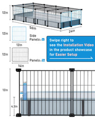 BUCATSTATE guinea-pig-cage sturdy wire panels with rust-resistant build