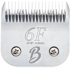 Bucchelli 6F blade closeup shows sharp edge for precise grooming.
