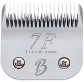 Bucchelli detachable A-Series 7F blade closeup showing sharp teeth for precise grooming.