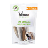 Buck Bone Organics elk antler dog chew long-lasting surface ideal for aggressive chewers.