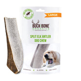 Buck Bone Organics elk antler large chew close-up showing durable, long-lasting chew