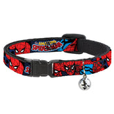 Buckle-Down Spider-Man breakaway cat collar in 8-12 inch size, built for safe daily adventures.