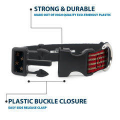 Buckle-Down collar close-up shows strong D-ring and resilient construction