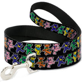 Buckle-Down dog leash Dancing Bears Black Multi shows bold print for standout daily walks.