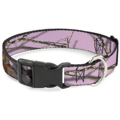 Buckle-Down Mossy Oak collar front view with vibrant camouflage pattern.