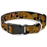 Buckle-Down Scooby-Doo stacked closeup collar with black plastic clip for secure everyday wear