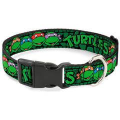 Buckle-Down TMNT group faces collar with durable daily wear option