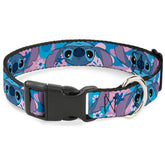 Buckle-Down Disney dog collar Stitch flip close-up showcases bold style for daily adventures.