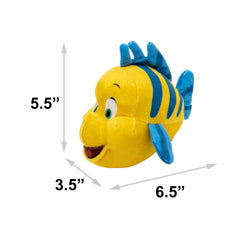 Buckle-Down Disney Flounder plush dog toy texture designed for gentle chewing