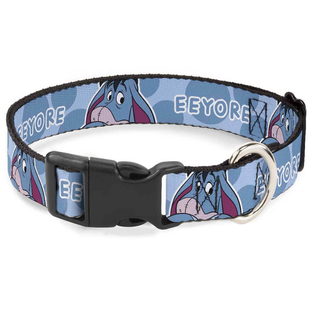 Buckle-Down Disney pet collar Winnie the Pooh Eeyore close-up highlights vibrant, durable everyday wear