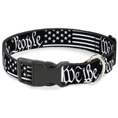 Buckle-Down Americana Flag dog collar full view for everyday wear