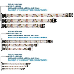 buckle-down dog collar white strap closeup demonstrates sturdy 1 inch width for control