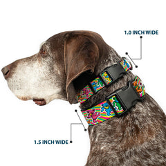 Buckle-Down Grateful Dead dog collar dancing bears swirl design adds vibrant style