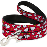Buckle-Down Peanuts Snoopy Woodstock leash 4ft—visible vibrant print on fabric.