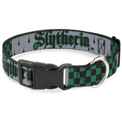 Buckle-Down Warner Bros Slytherin collar front view adds bold style for everyday adventures.