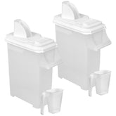 Buddeez pet food storage dispensers with flip lid closed for freshness control.