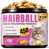 BuddyCheer bolas de pelo para gatos, empaque práctico para uso diario y sabor agradable.