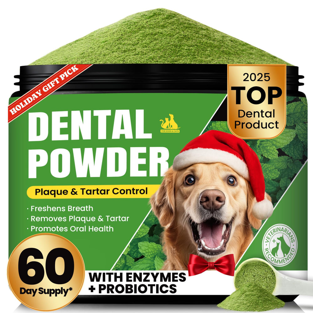 BuddyCheer dog teeth cleaning powder 60-day supply for convenient at-home dental care and fresher breath