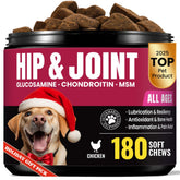 BuddyCheer glucosamine dog joint chews bottle promotes daily joint support.