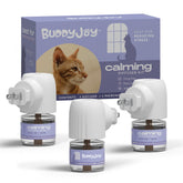 BUDDYJOY cat calming diffuser pack front image highlights a reliable stress-relief option for anxious cats.