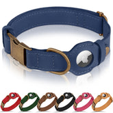 BUDKAS AirTag Dog Collar close-up reveals premium leather softness for everyday comfort