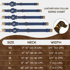 BUDKAS AirTag dog collar Smoky Blue shows stylish leather design