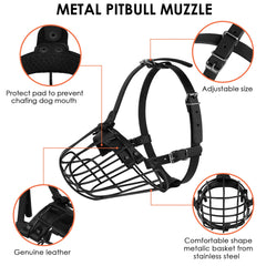 BUDKAS Pitbull Muzzle black leather strap color option