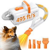 Buenkee dog blow dryer front view shows powerful airflow for quick at-home grooming.